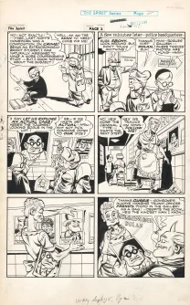 Black and white original page, Le Spirit, Will Eisner