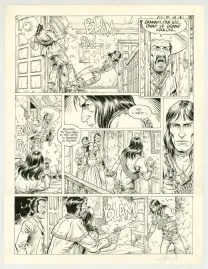Black and white original page, Durango, La proie des chacals (T.10), Yves Swolfs