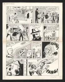 Black and white original page, Ric Hochet, L'Ombre de Caméléon (T.4),  Tibet