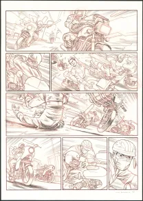 Planche noir et blanc, Tebori, Marcial Toledano