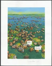 Colored original page, Au bout du fleuve, Jean Denis Pendanx