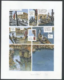 Colored original page, Au bout du fleuve, Jean Denis Pendanx
