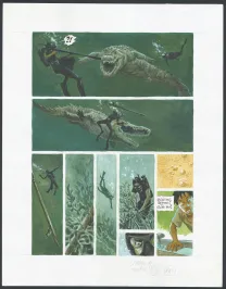 Planche couleur, Le Maître des Crocodiles , Jean Denis Pendanx