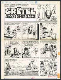 Black and white original page, Les Dingodossiers , Marcel Gotlib