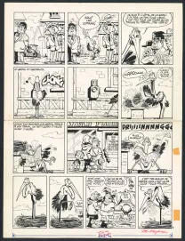 Black and white original page, Les Dingodossiers , Marcel Gotlib