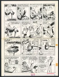 Black and white original page, Les Dingodossiers , Marcel Gotlib