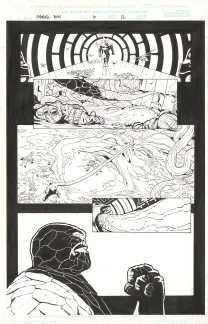 Black and white original page, J.G Jones