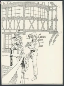 Black and white illustration, Jeremiah,  Hermann