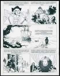 Black and white original page, XIII, Le Jour du Mayflower (T.20), William Vance