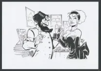 Black and white illustration, Double M, Félix Meynet