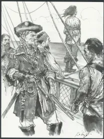 Black and white illustration, Karl Kopinski