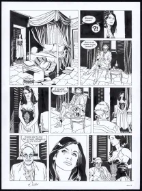 Black and white original page, Rani, Esclave (T.3), Francis Vallès