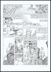 Planche noir et blanc, Adler, L'Île perdue (T.6), René Sterne