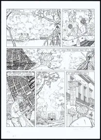 Black and white original page, Adler, La Jungle rouge (T.7), René Sterne