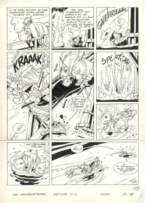 Black and white original page, Les Mousquetaires, La Tour de Nesle (T.6),  Mazel