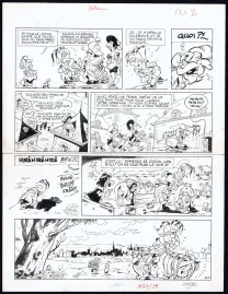 Black and white original page, Les Mousquetaires, Câline et Calebasse Les Mousquetaires  (T.1),  Mazel