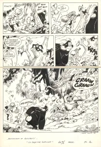 Black and white original page, Boulouloum et Guiliguili (Les jungles perdues) , La Saga des gorilles (T.5),  Mazel