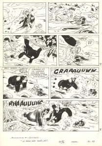 Planche noir et blanc, Boulouloum et Guiliguili (Les jungles perdues) , La Saga des gorilles (T.5),  Mazel