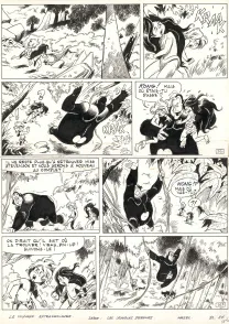Black and white original page, Boulouloum et Guiliguili (Les jungles perdues) , Les Aventuriers de la préhistoire (T.7),  Mazel