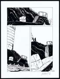 Black and white original page, Tout seul, Christophe Chabouté