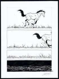 Black and white original page, Tout seul, Christophe Chabouté