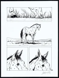 Black and white original page, Tout seul, Christophe Chabouté