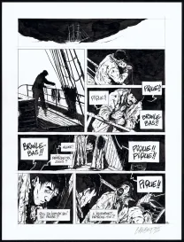 Black and white original page, Terre-Neuvas, Christophe Chabouté