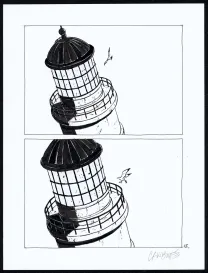 Black and white original page, Tout seul, Christophe Chabouté