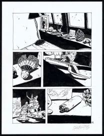 Black and white original page, Tout seul, Christophe Chabouté
