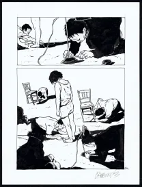 Black and white original page, Tout seul, Christophe Chabouté