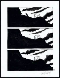 Planche noir et blanc, Tout seul, Christophe Chabouté