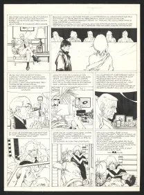Black and white original page, XIII, SPADS (T.4), William Vance
