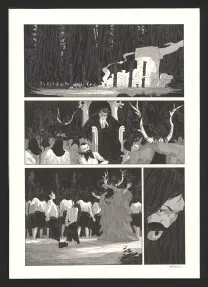 Black and white original page, Les Ogres-Dieux, Le Grand Homme (T.3), Bertrand Gatignol