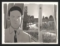 Black and white illustration, Nestor Burma, Emmanuel Moynot