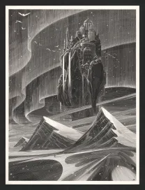 Black and white illustration, La Passe-miroir, Nicolas Delort