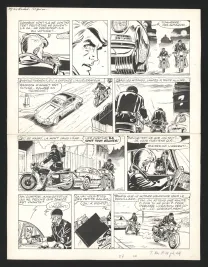 Black and white original page, Ric Hochet, Requiem pour une Idole (T.16),  Tibet
