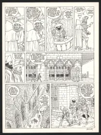 Black and white original page, Les 7 Vies de l'Épervier, Hyronimus (T.4), André Juillard