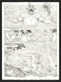 Black and white original page, Complainte des Landes Perdues, La Fée Sanctus (T.7), Philippe Delaby