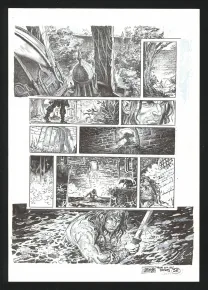 Black and white original page, Conan le Cimmérien, La Maison aux trois bandits (T.10), Paolo Martinello 