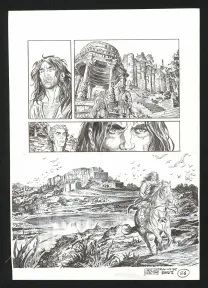 Planche noir et blanc, Conan le Cimmérien, La Maison aux trois bandits (T.10), Paolo Martinello 