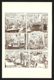 Black and white original page, Georges et Louis romanciers, La fin du monde (T.3), Daniel Goossens