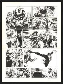 Black and white original page, Jazz Maynard, Trois corbeaux (T.6),  Roger