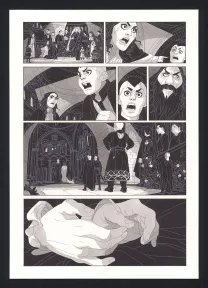 Black and white original page, Les Ogres-Dieux, La Première née (T.4), Bertrand Gatignol