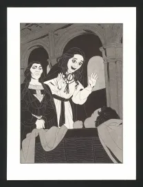 Black and white illustration, Les Ogres-Dieux, La Première née (T.4), Bertrand Gatignol