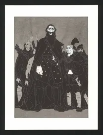 Black and white illustration, Les Ogres-Dieux, La Première née (T.4), Bertrand Gatignol