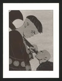 Illustration noir et blanc, Les Ogres-Dieux, La Première née (T.4), Bertrand Gatignol