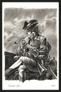 Illustration noir et blanc, Marines,  Riff Reb's