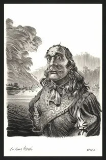 Illustration noir et blanc, Marines,  Riff Reb's