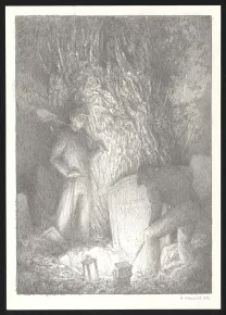 Black and white illustration, Les Carnets Lovecraft, Le Molosse, Armel Gaulme