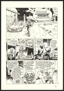 Black and white original page, SuperGroom, La Guerre olympique (T.2),  Yoann
